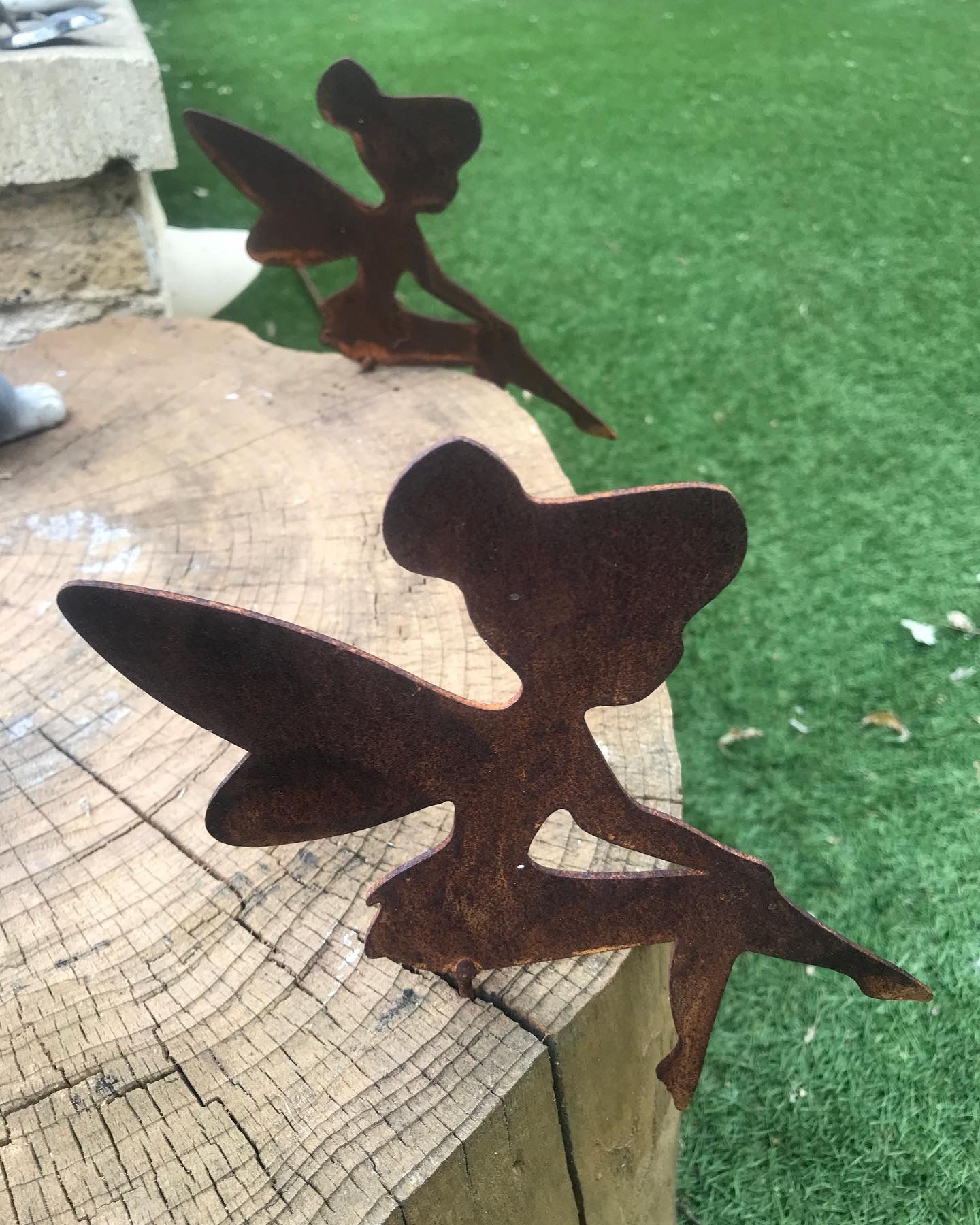 Fée clochette 18 x 20 cm rouillé 