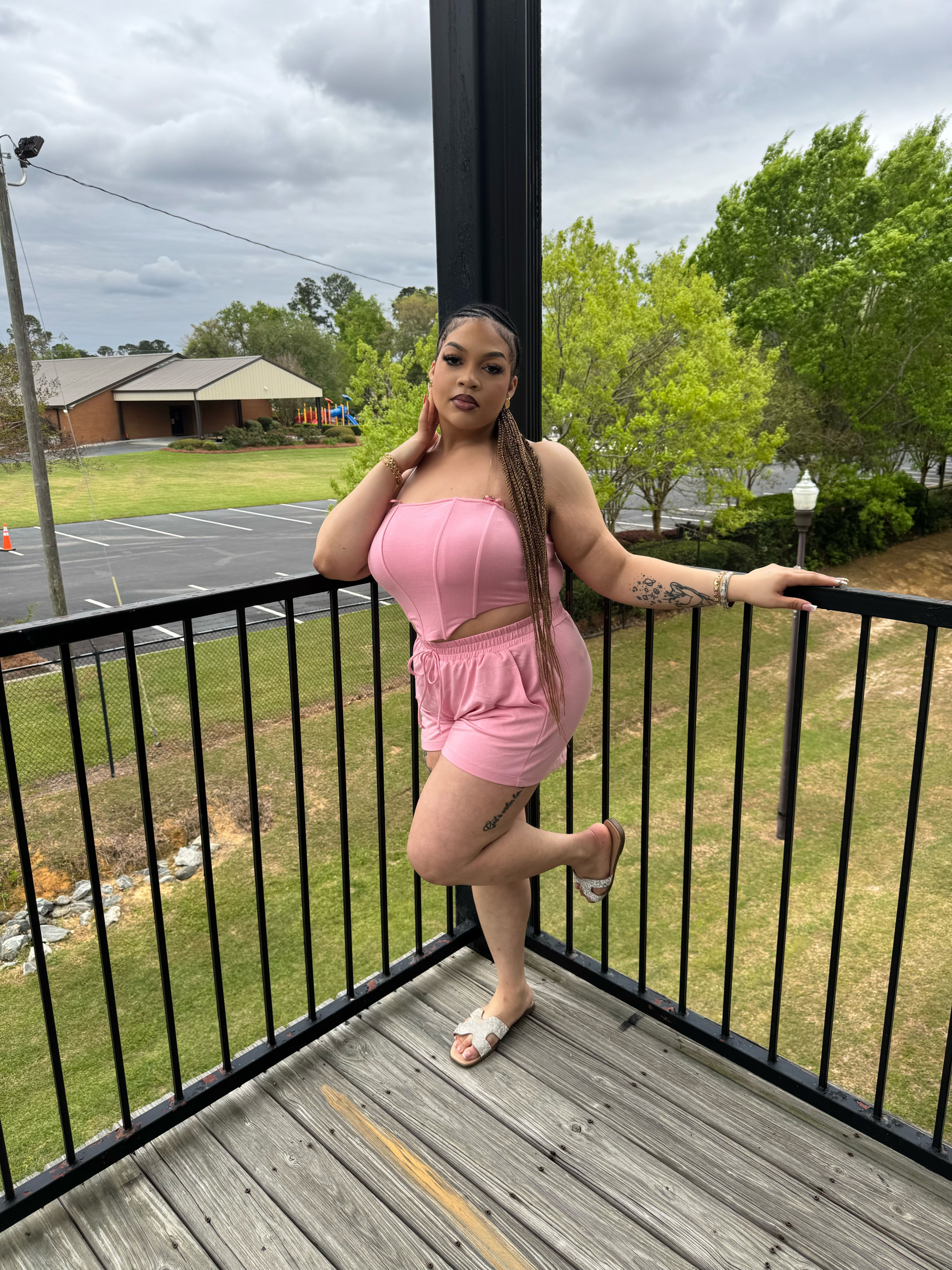 Pink Tube Top Short Set. 