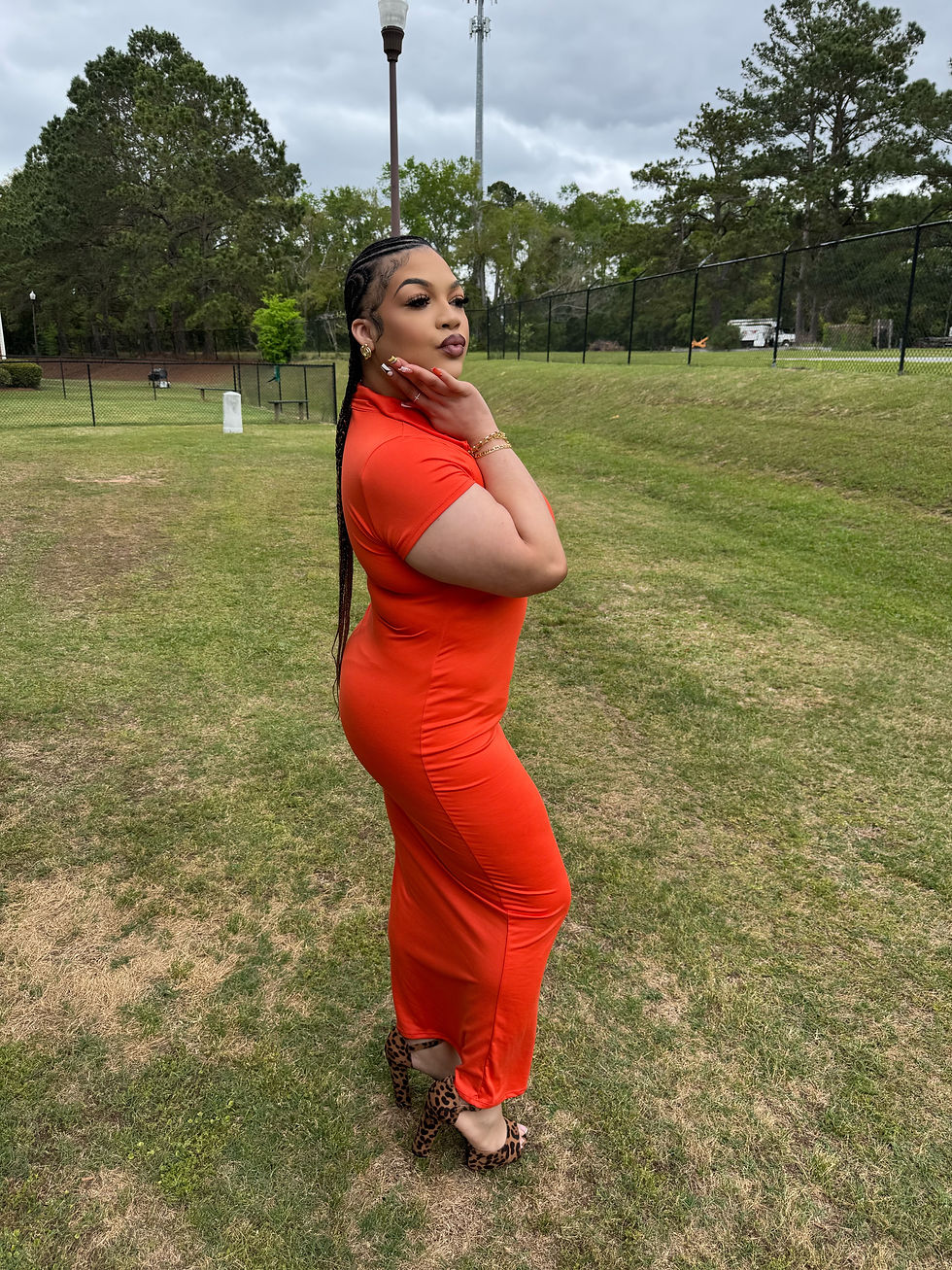 Thumbnail: Orange Polo Dress PLUS SIZE. 