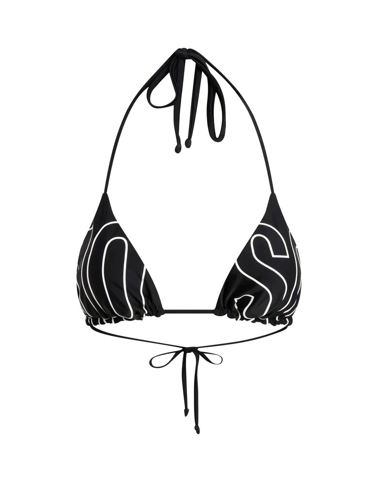 Bikini bikini triangle avec logo en caoutchouc MOSCHINO