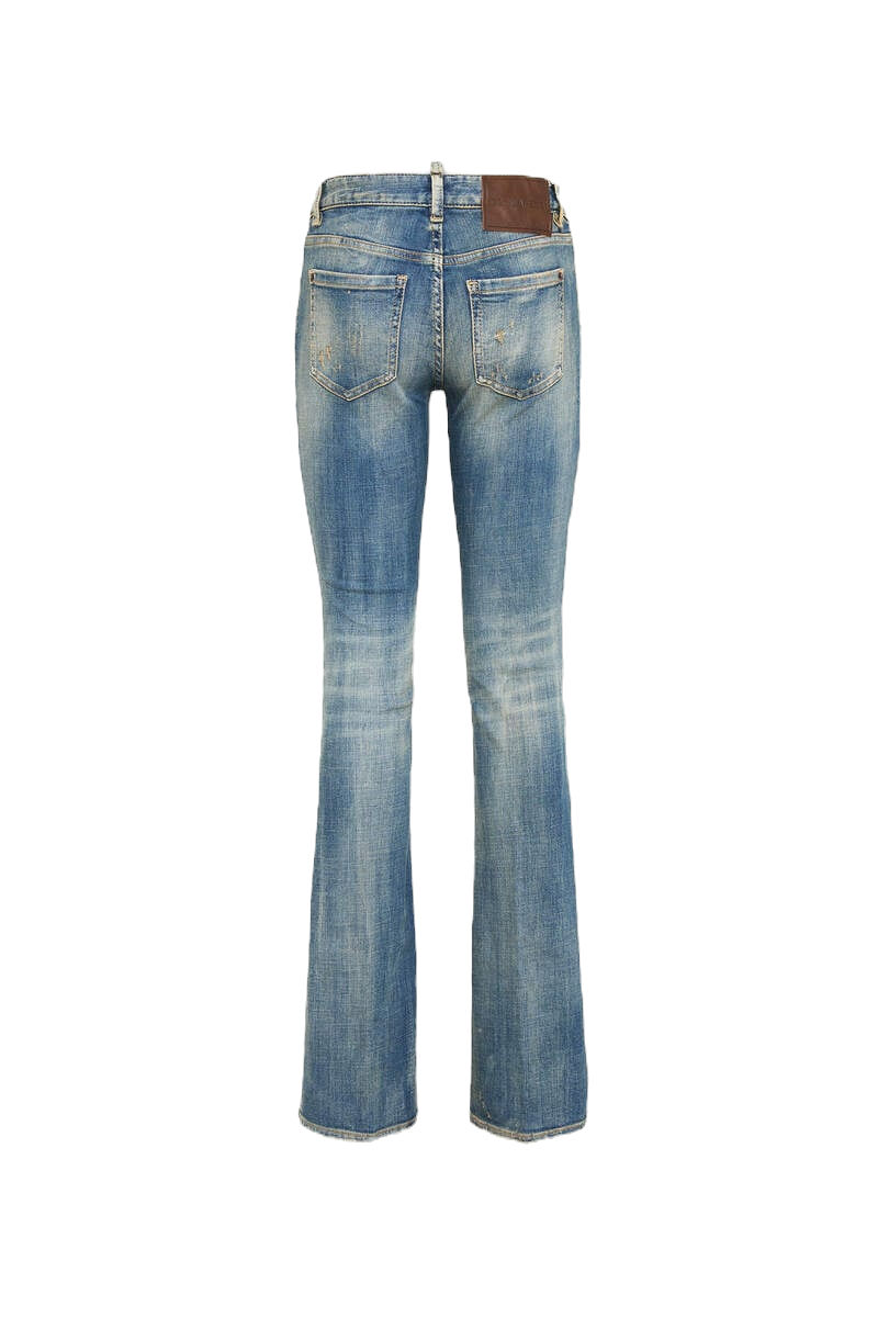 Medium Sandy Wash Medium Waist Flare Jean DSQUARED2