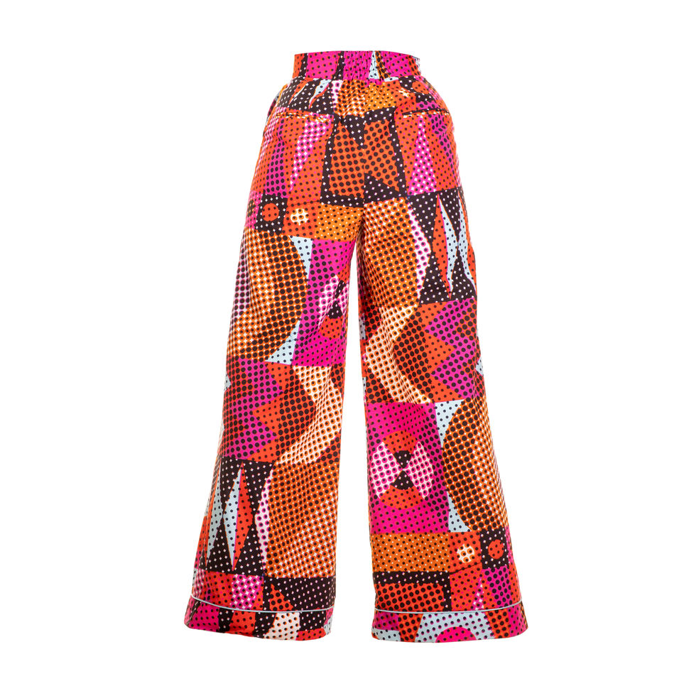 Wax printed trousers