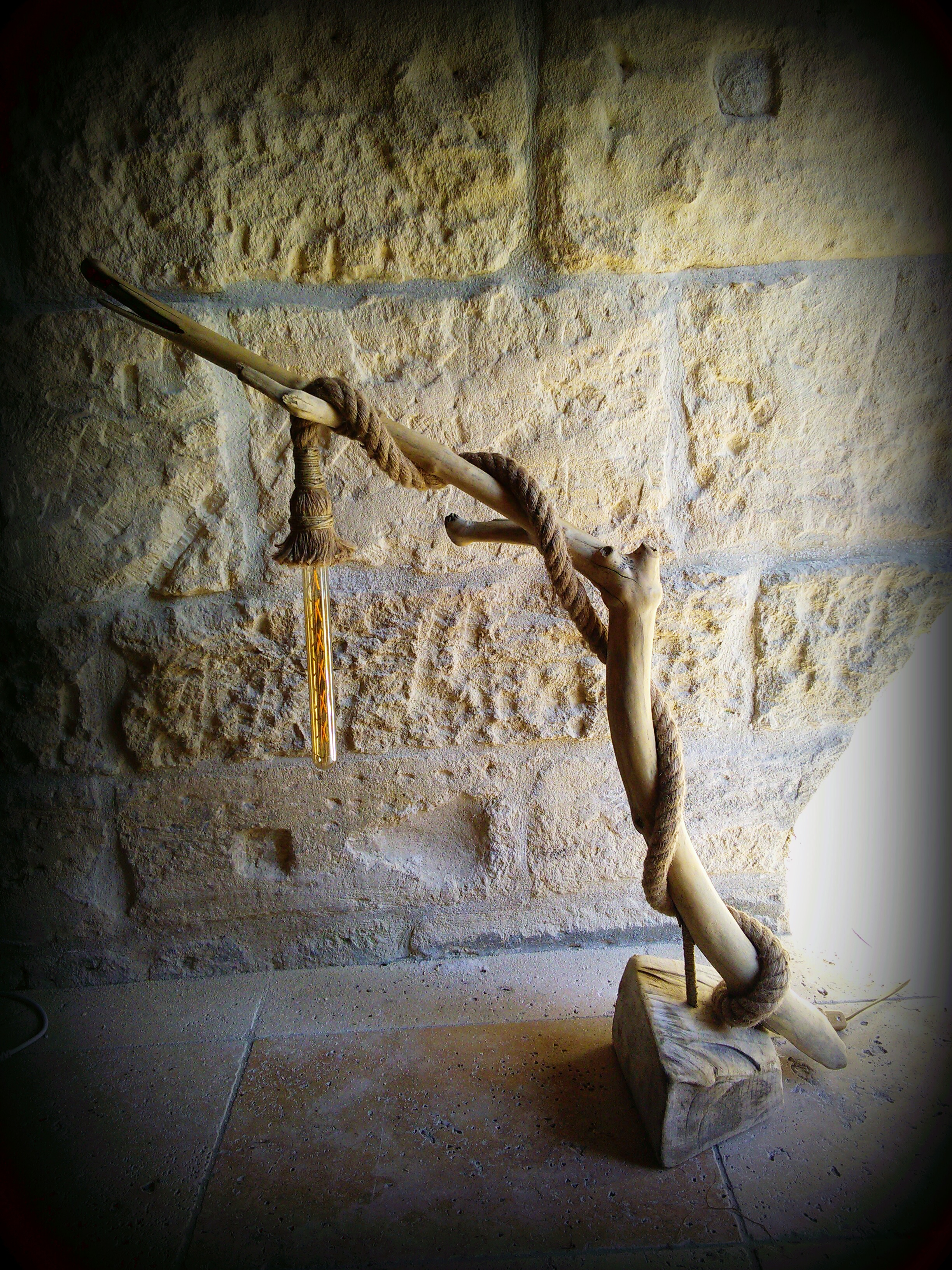 Lampe corde torsadé