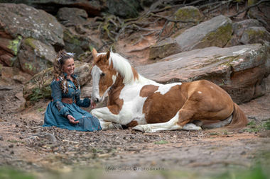 Pferdefotografie Ulrike Siebert – Mustang, inniger Moment zwischen Mensch und Pferd