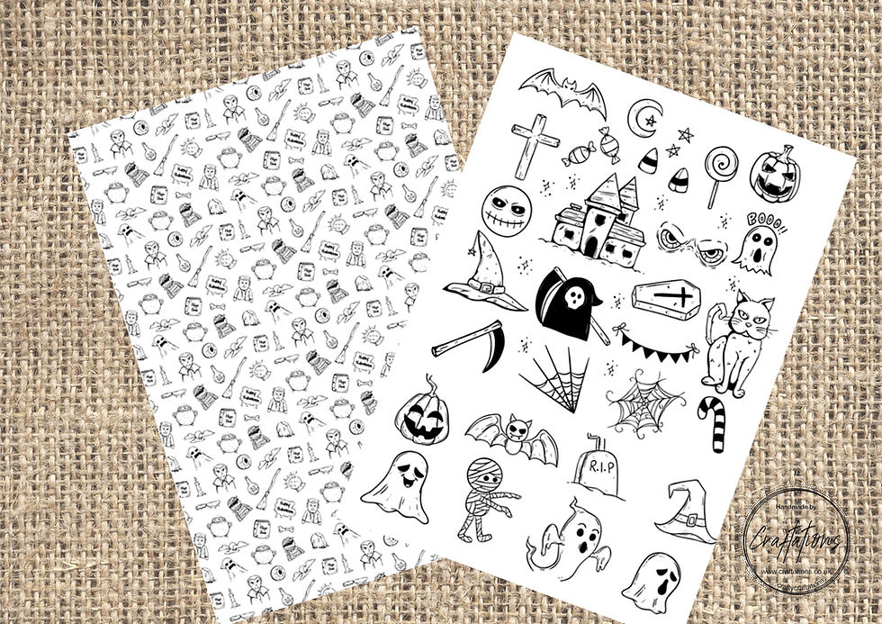 Thumbnail: HALLOWEEN Mixed Set A4 Toner Sheets works with Tattered Lace Foiling Machine