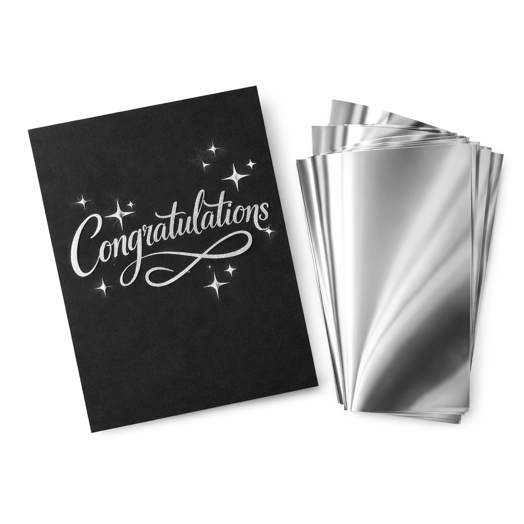 50 SHEETS SILVER A4 Toner Foil works with Tattered Lace, Minc etc