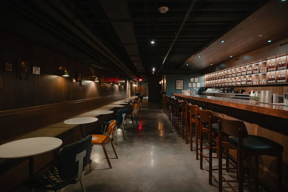 Speakeasy-style cocktail lounge at Trial & Error Bar in downtown Louisville