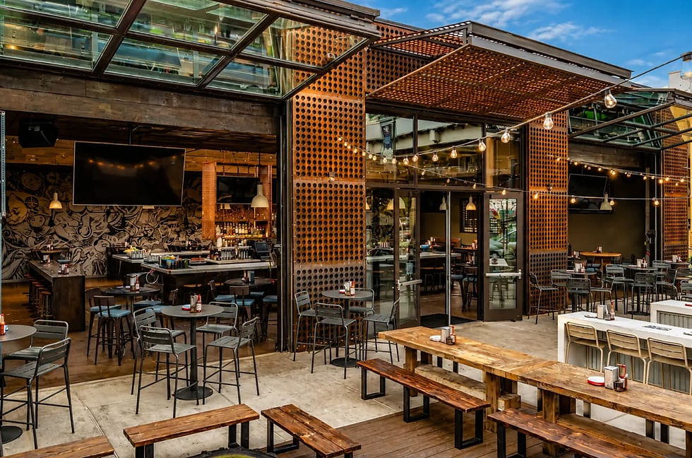 Patio at Federales Tacos & Tequila in Fulton Market, Chicago