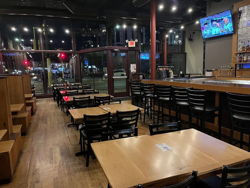 Bar and dining room at Day Block Brewery on Washington Avenue in Minneapolis