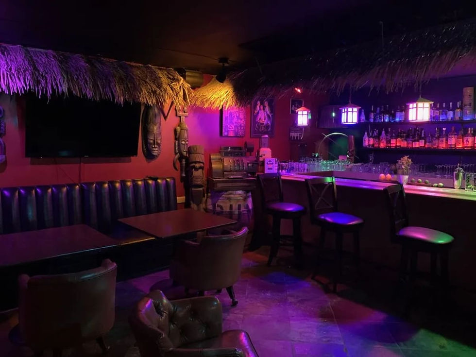 Tiki bar interior at Kahuna Tiki Tu in Valley Village