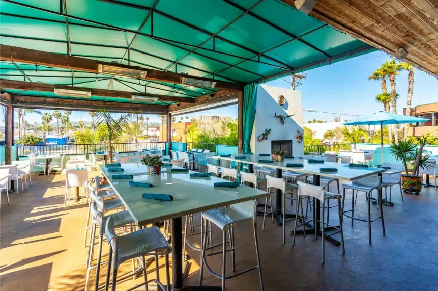 Outdoor patio at Pueblo in Pacific Beach, San Diego