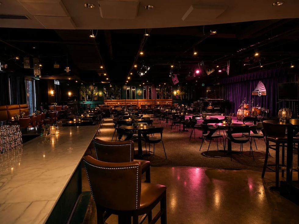 Stage and dining room at Middle C Jazz in Uptown Charlotte