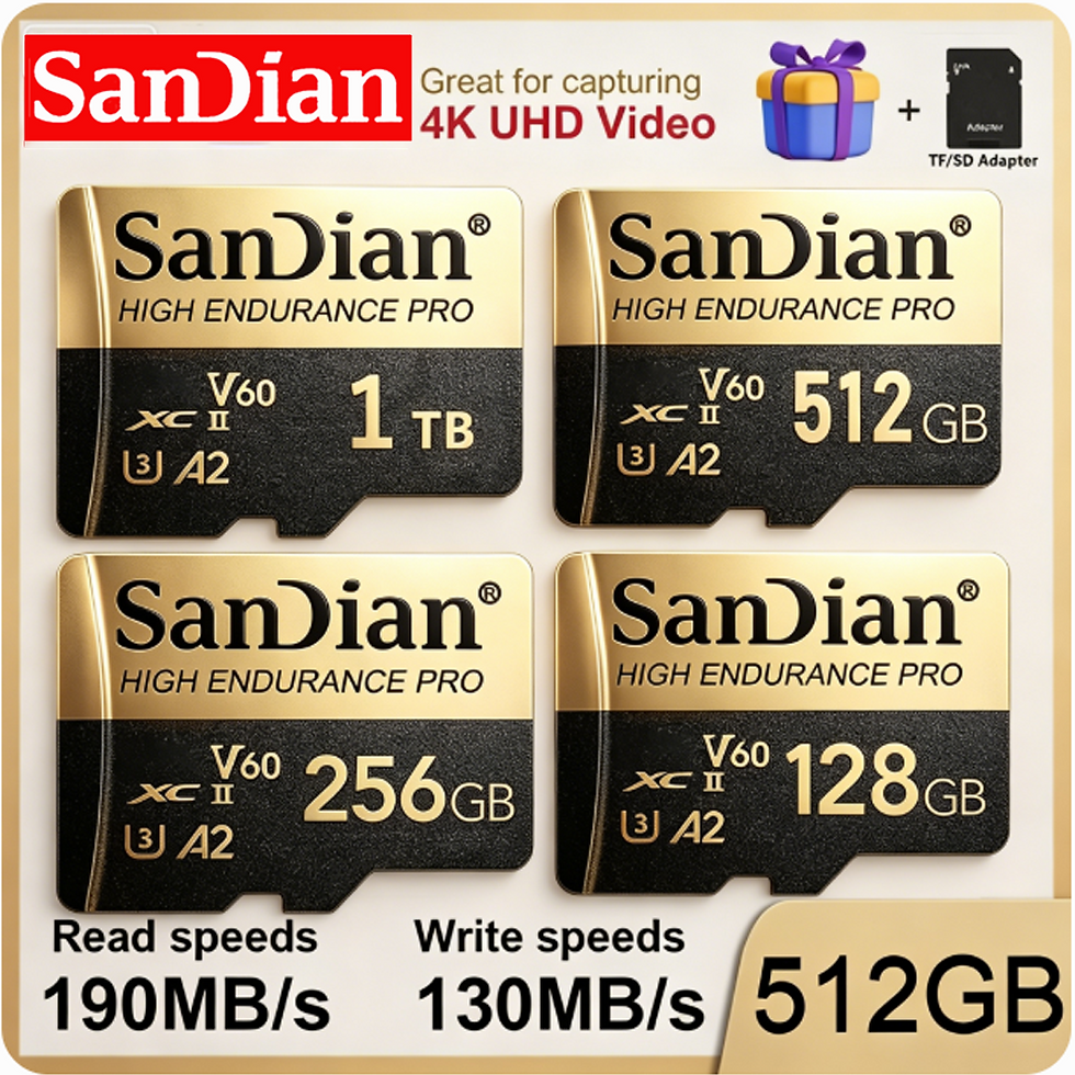 Thumbnail: Micro SD Card 32GB 64GB 128GB 256GB Micro TF SD Memory Card UHS-I U3 V30 Class 1
