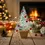 Thumbnail: Snowy glass Christmas tree with red baubles