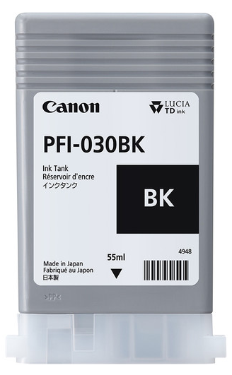 Canon PFI-030BK Black Ink Tank (55ml) – TM-240 / TM-340 Compatible