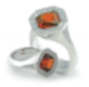 White gold garnet and diamond ring