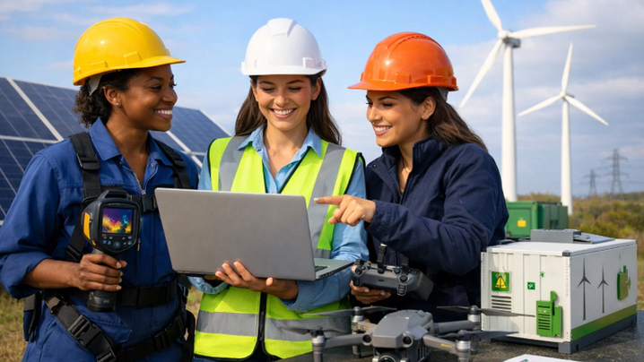 Cursos e certificações que impulsionam carreiras femininas nas energias renováveisNR-10, NR-35, PVsyst, O&M, Gestão Ágil, Inspeções (termografia e drones), Mercado Livre de Energia (ACL), ESG, BESS
