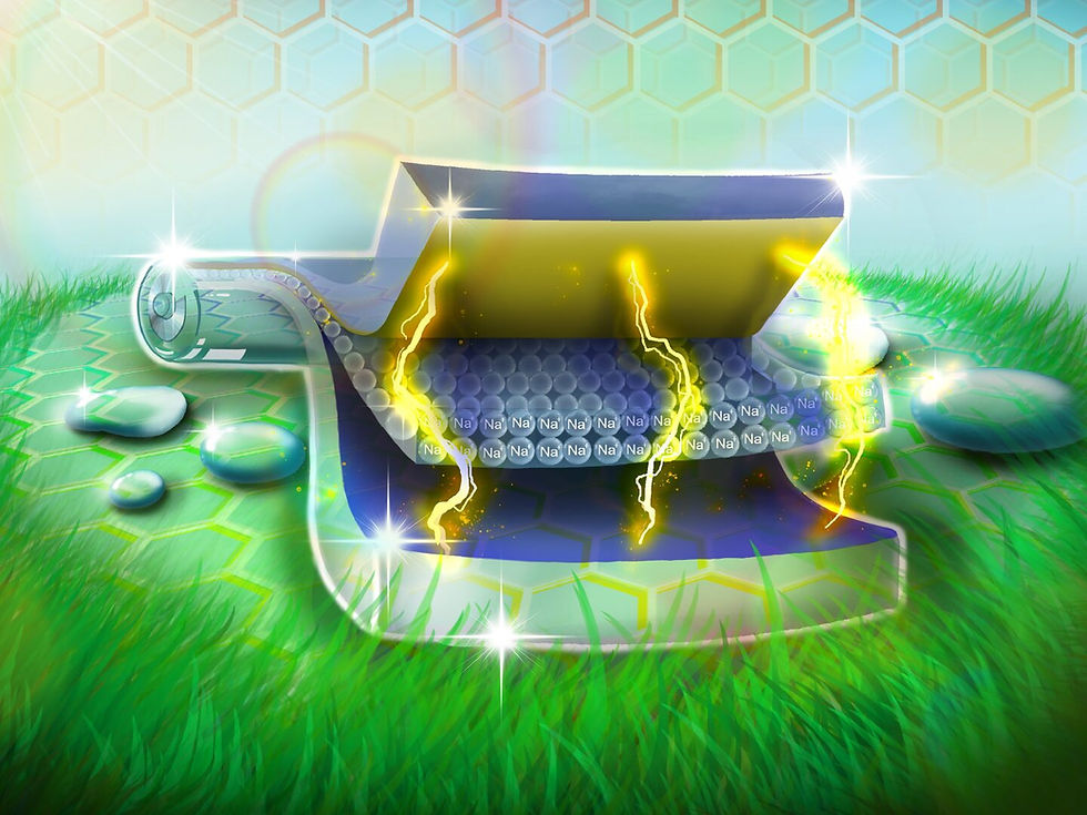 Imagens do desenvolvimento da bateria aquosa de íons de sódio