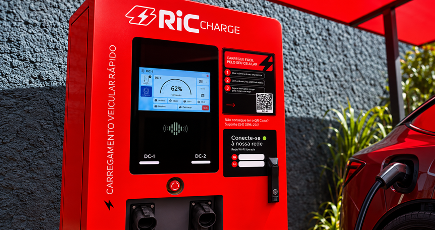 RIC Charge aposta em hubs inteligentes e ultrarrápidos que podem carregar carros elétricos até 80% em apenas 18 minutos