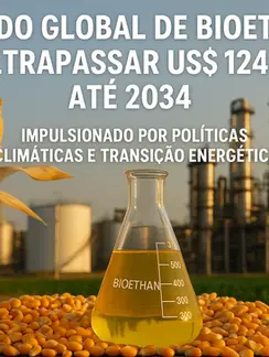 Mercado Global de Bioetanol Deve Ultrapassar US$ 124 Bilhões Até 2034, Impulsionado por Políticas Climáticas e Transição Energética