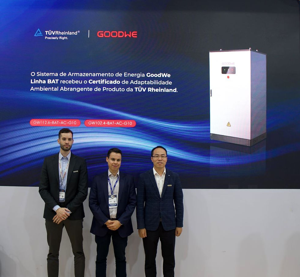 GoodWe recebe certificado TUV Rheinland para linha de armazenamento BAT durante a Intersolar South America