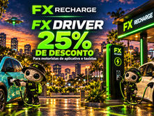FX Recharge anuncia 25% de desconto para motoristas de aplicativo e taxistas