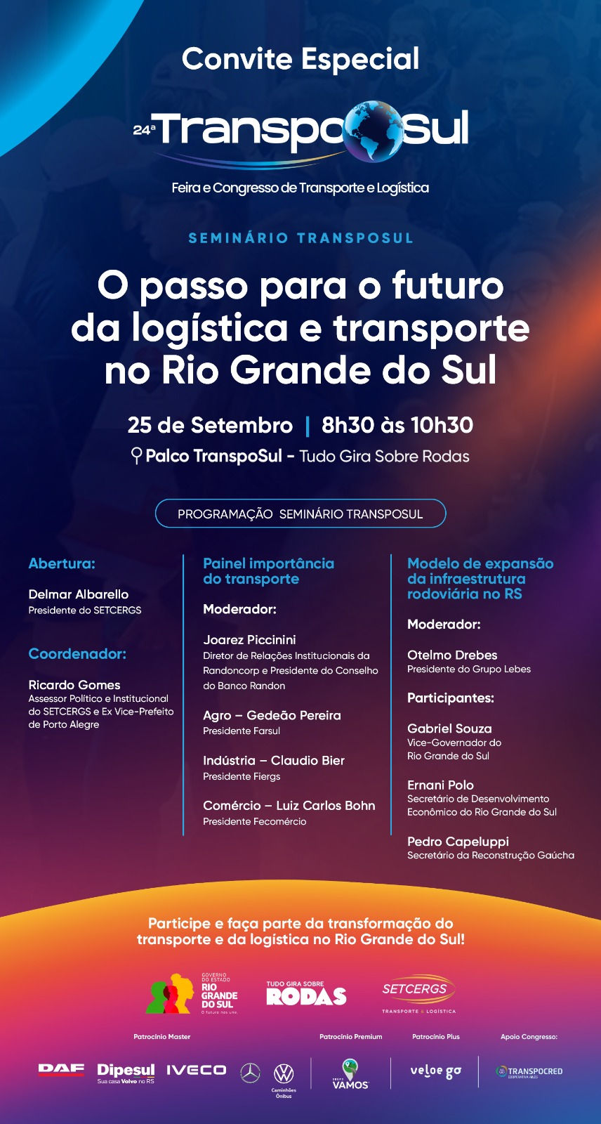 Seminário TranspoSul vai debater futuro da logística e transporte no Rio Grande do Sul