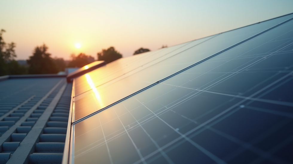 Eye-level view of a solar panel installation on a rooftop