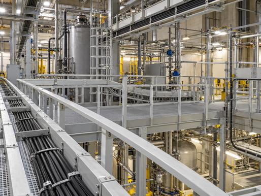 FRP cable tray, grating, and structural profiles in nuclear decommissioning facility secondary infrastructure — non-sparking, non-contaminating, chemically resistant to decontamination fluids, and 75% lighter than galvanised steel for confined access installation across NDA licensed sites including Sellafield.