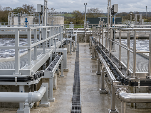 FRP vinyl ester versus stainless steel 316 in water treatment secondary infrastructure — pitting corrosion in free chlorine environments, hydrogen sulphide stress cracking in wastewater structures, 75% weight reduction, and 50-year lifecycle cost comparison across AMP8 UK water treatment and wastewater projects.