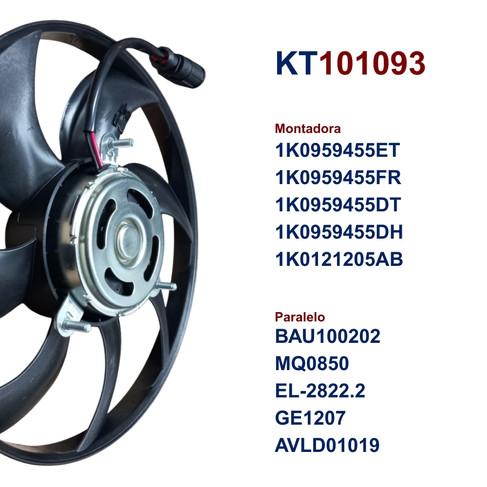 Eletroventilador KT101093 códigos