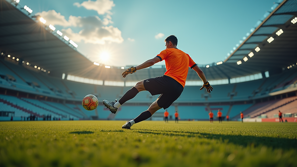 Eye-level view of a goalkeeper training session at Shot Stopper Academy