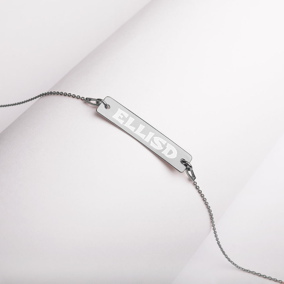 Thumbnail: Engraved Silver Bar Chain Necklace