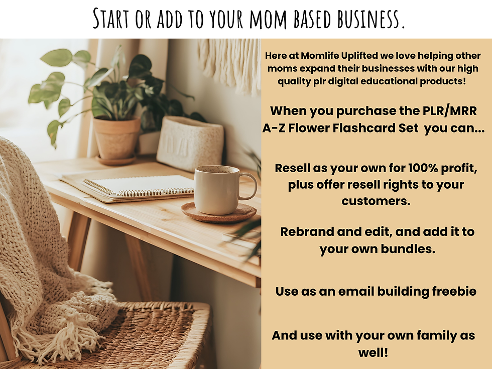 Thumbnail: A-Z flower flashcards PLR and MRR