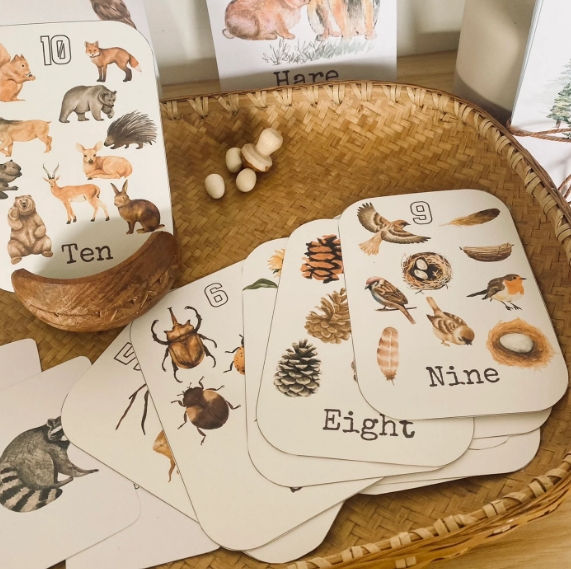 Nature Inspired Number Flashcards 1-10