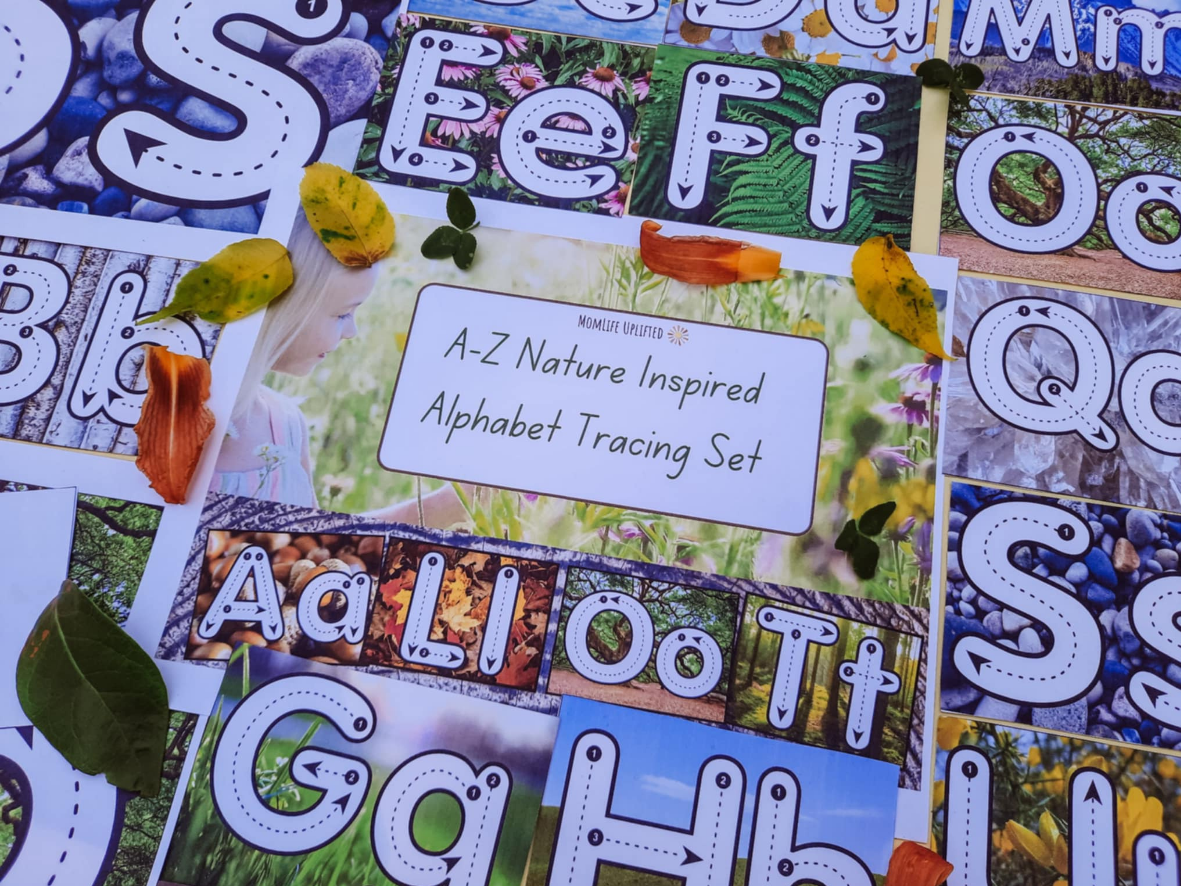 Nature Alphabet Tracing Cards | Nature ABC Printable |