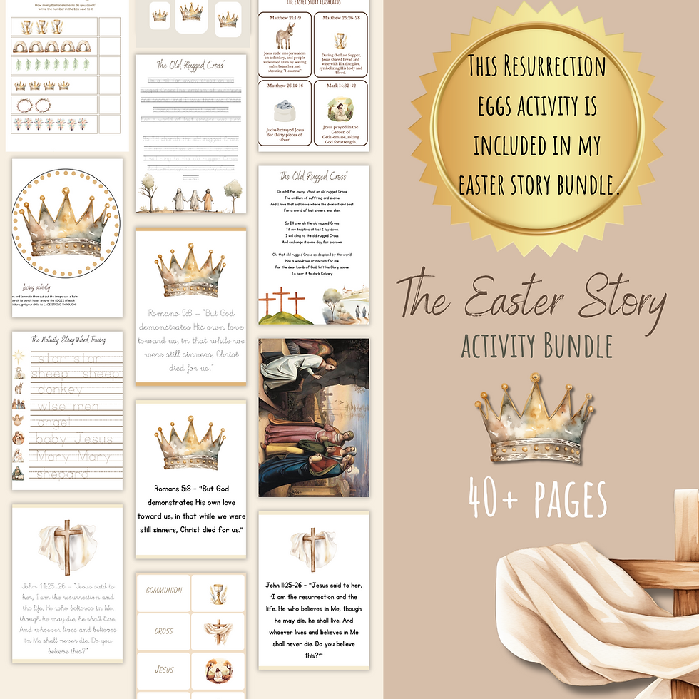 Thumbnail: Resurrection Eggs, Easter Story Printables, Holy Week Activities,