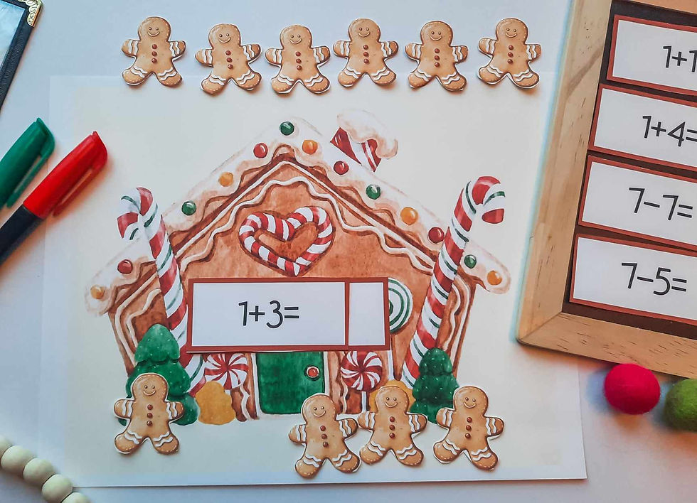 Thumbnail: Gingerbread Christmas Activities Math Addition and Subraction to 10