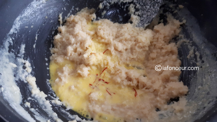 Add Saffron soaked in milk