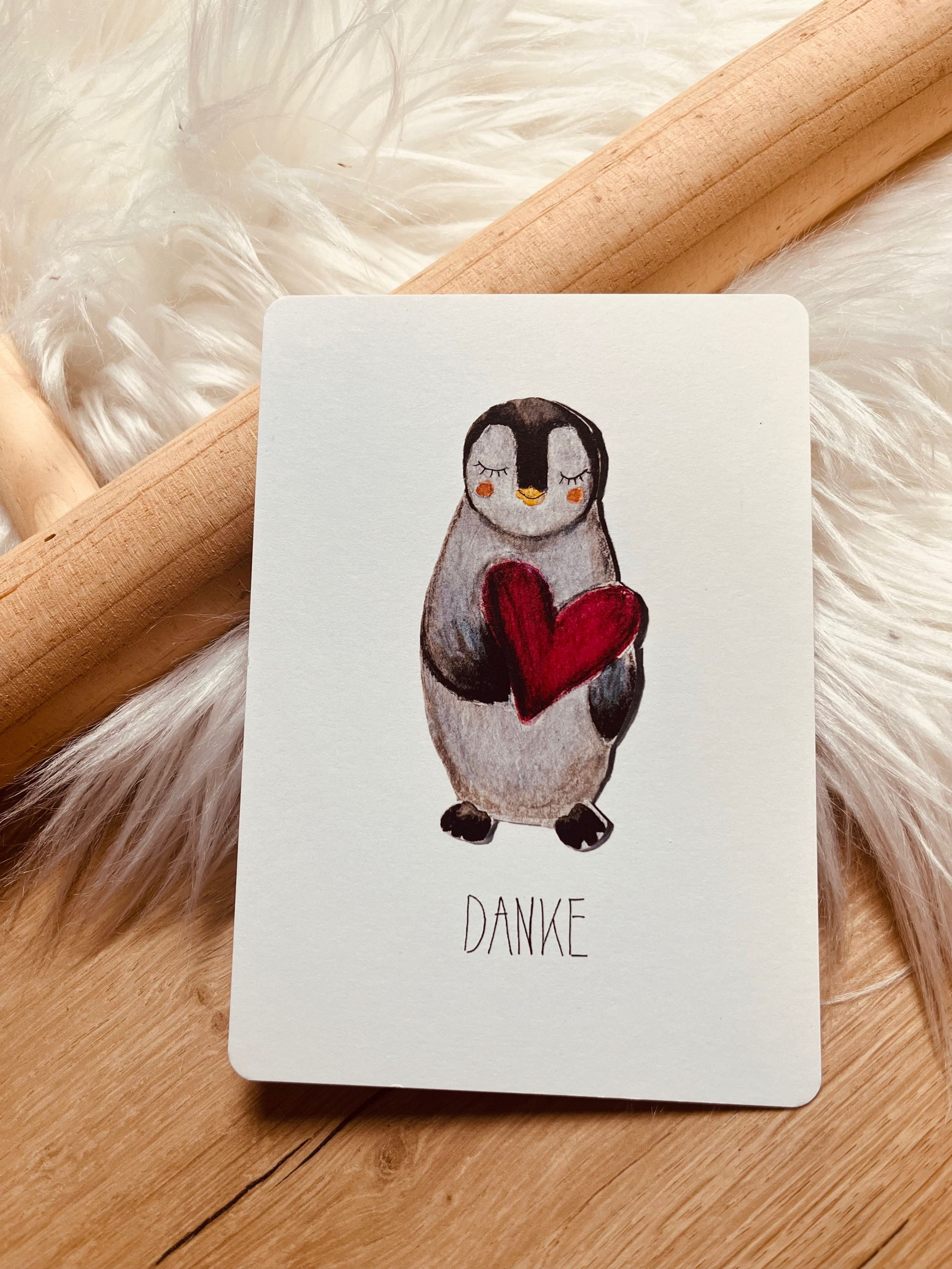 Postkarte - Pinguin DANKE