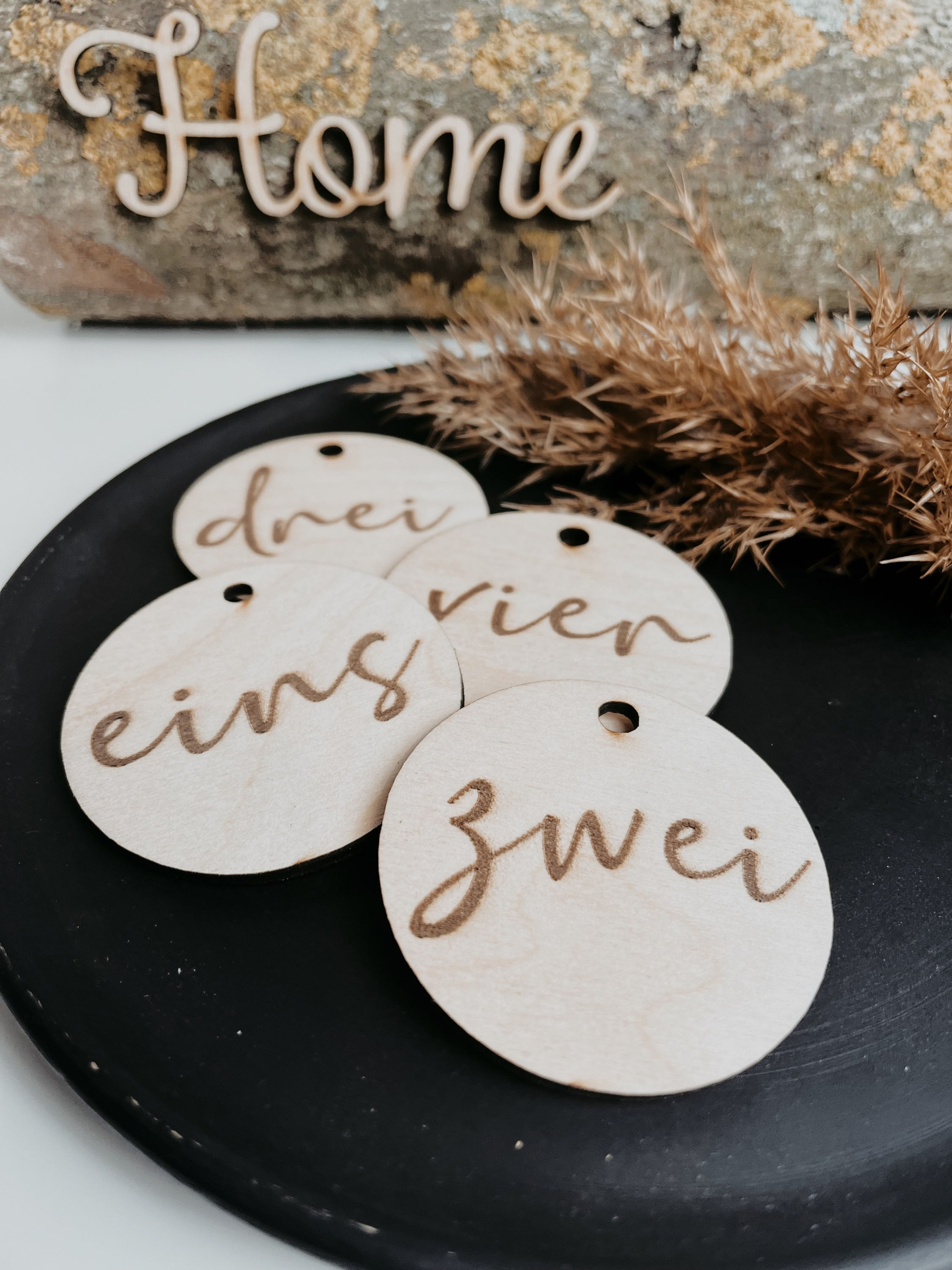 Adventskranz Nummern Plättchen 