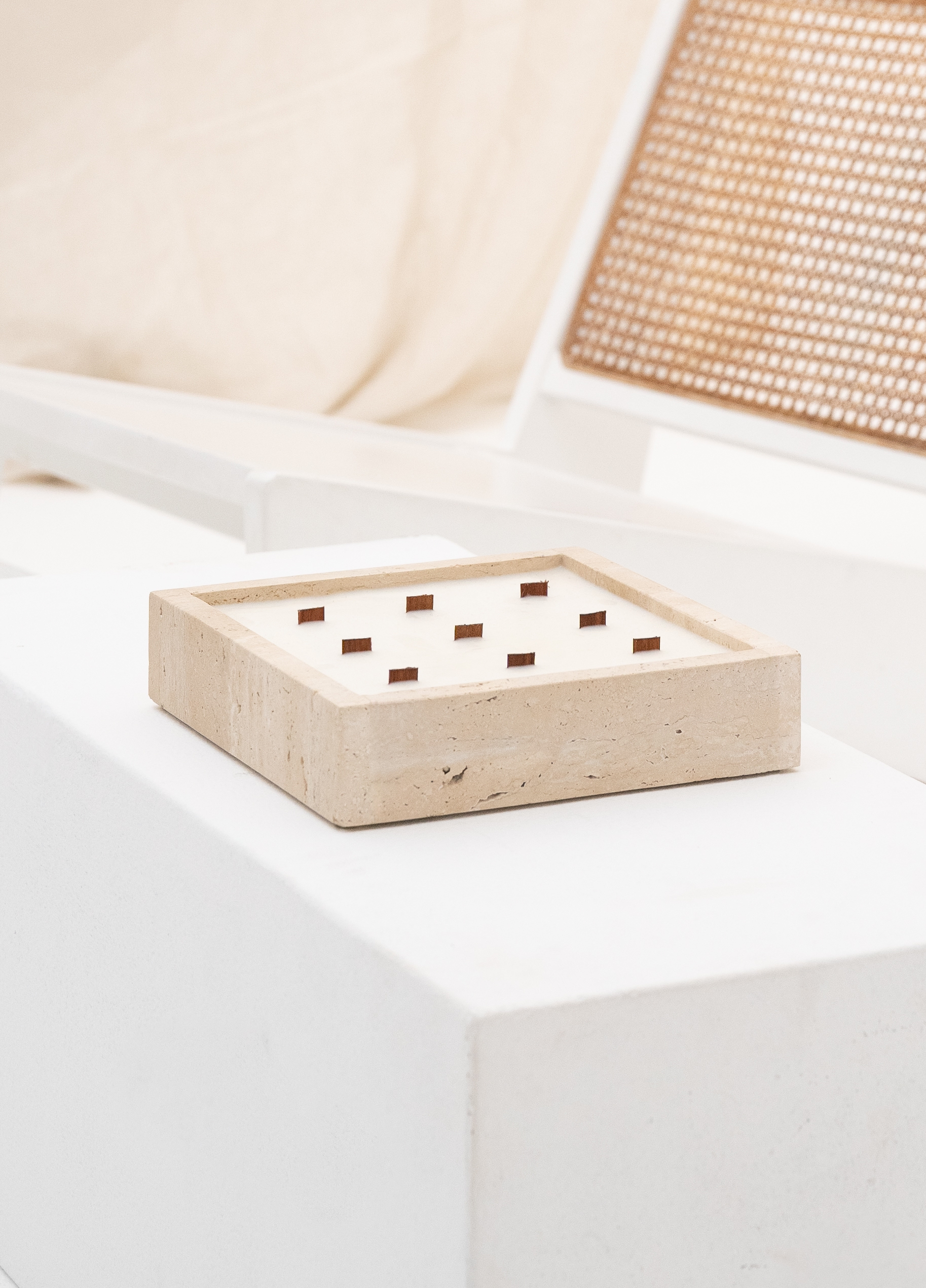 Travertine Candle - (S) 9 wick
