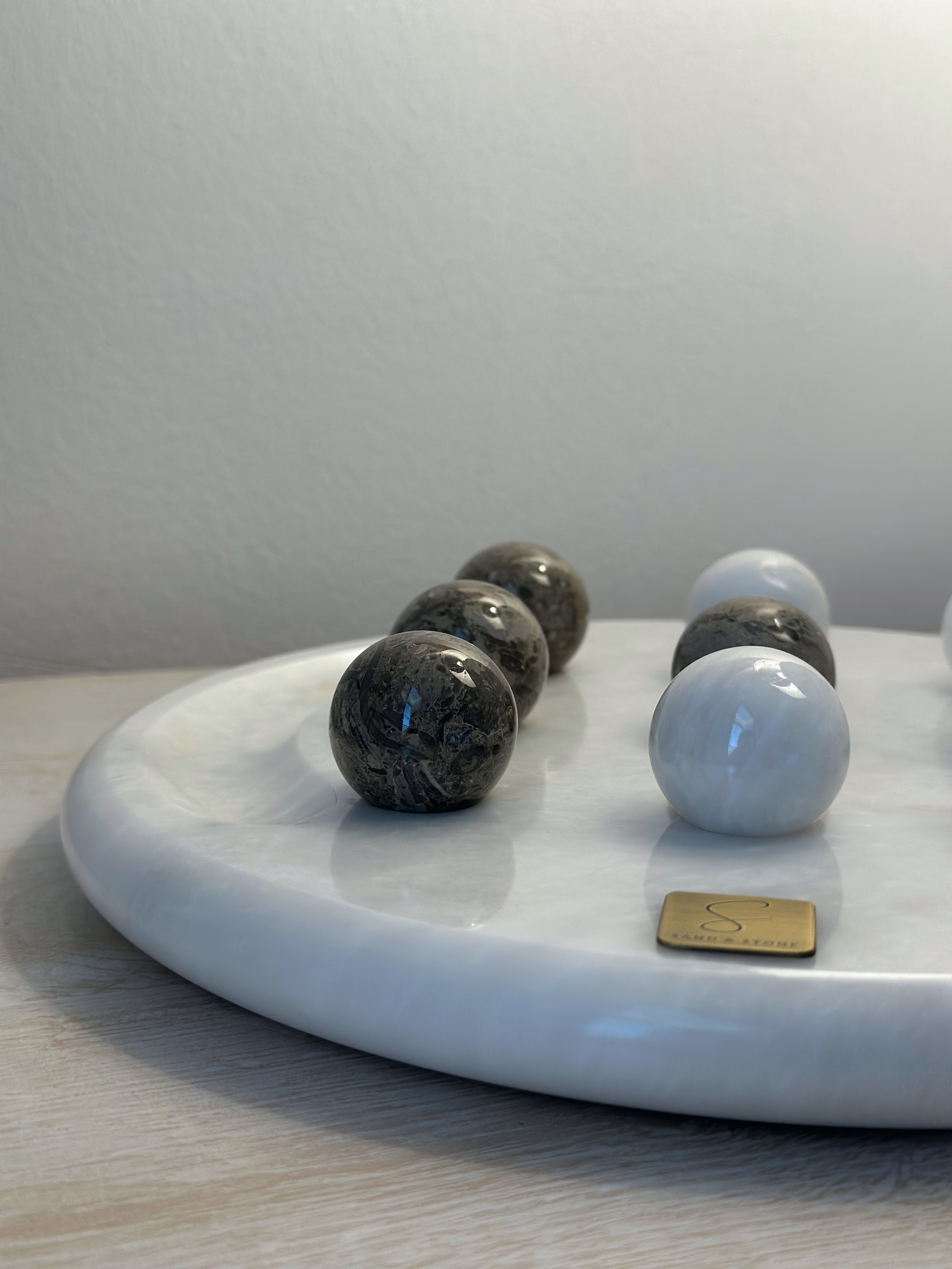 Tic Tac Marble - Oceanic & White