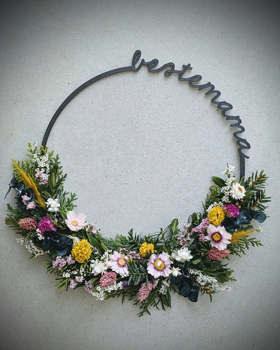 Loop "Beste Mama" Größe M bebunden von Lisa Gruber Kranzliebe