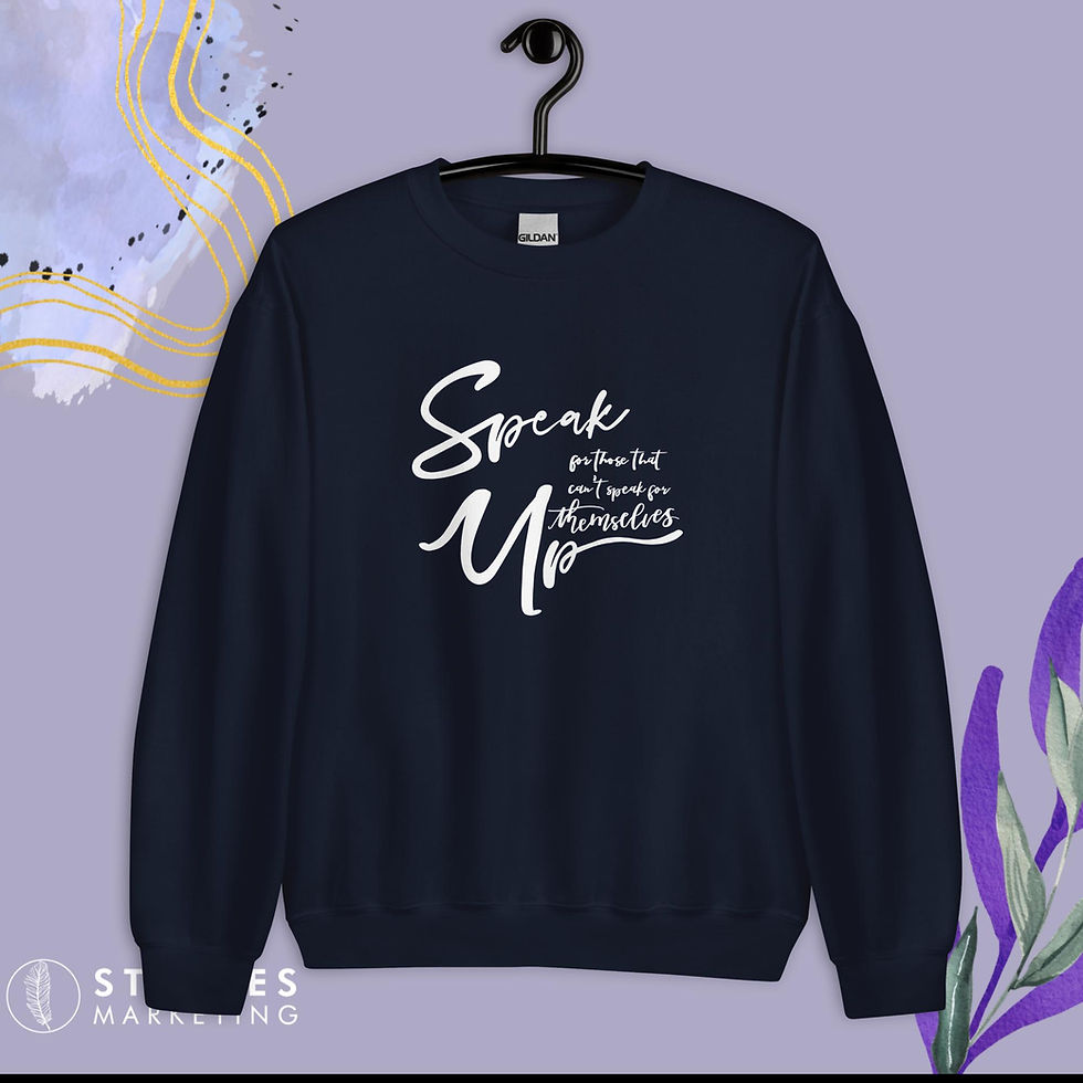 Thumbnail: Speak Up Unisex Sweatshirt (White Writing)