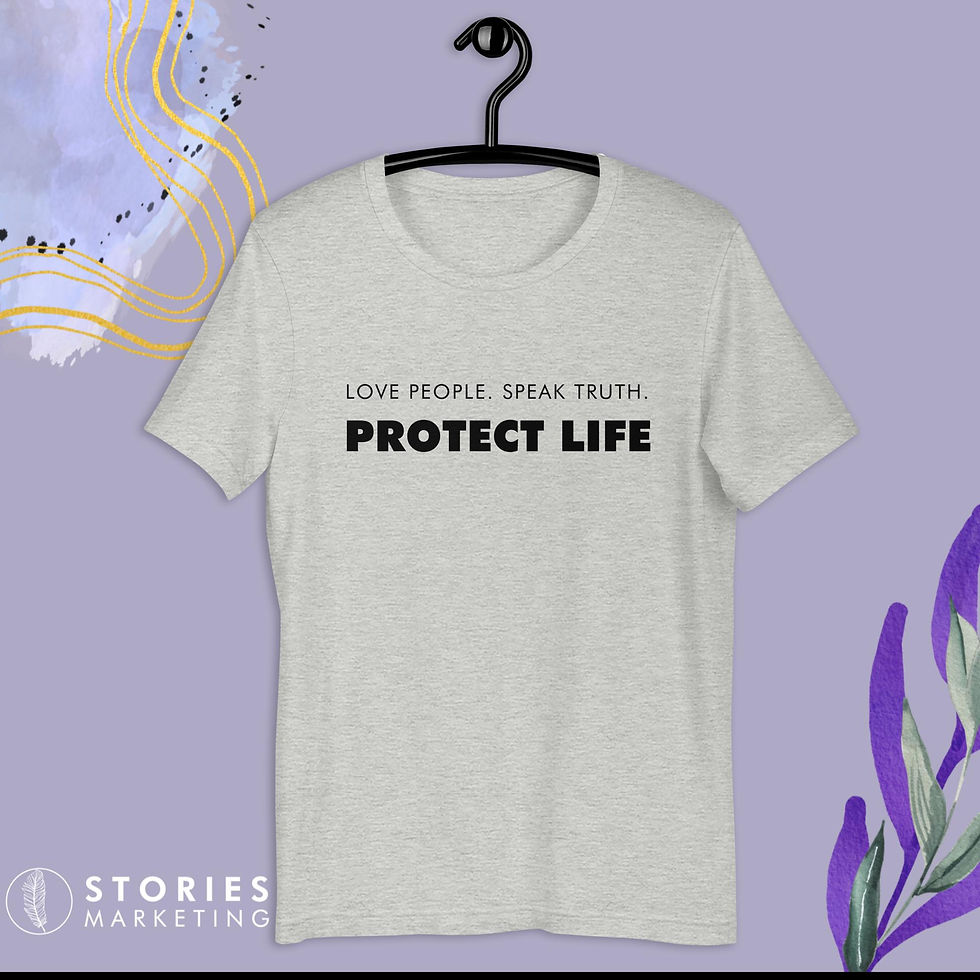 Thumbnail: Unisex T-shirt Protect Life Black Text