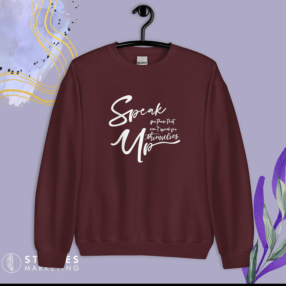 Thumbnail: Speak Up Unisex Sweatshirt (White Writing)
