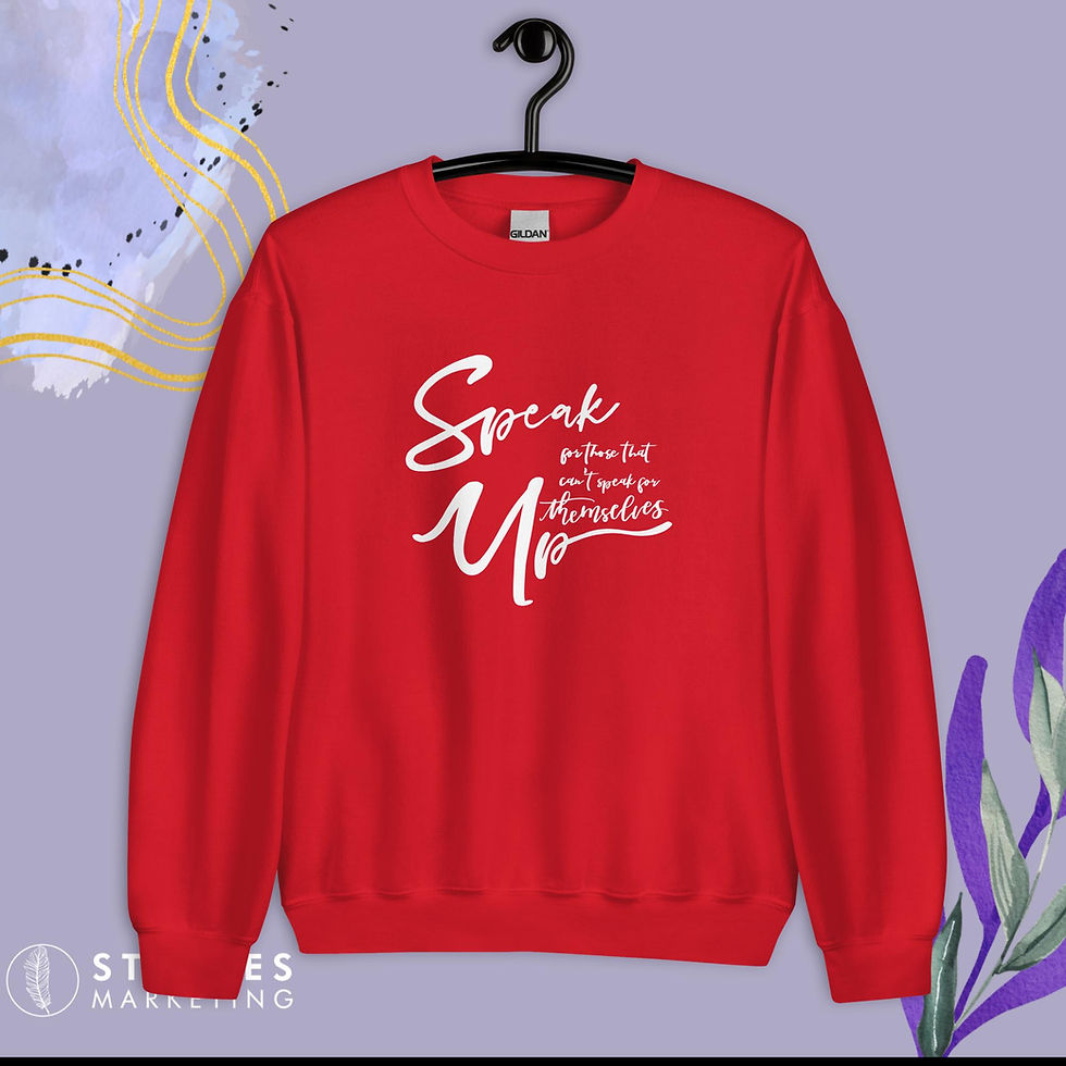 Thumbnail: Speak Up Unisex Sweatshirt (White Writing)