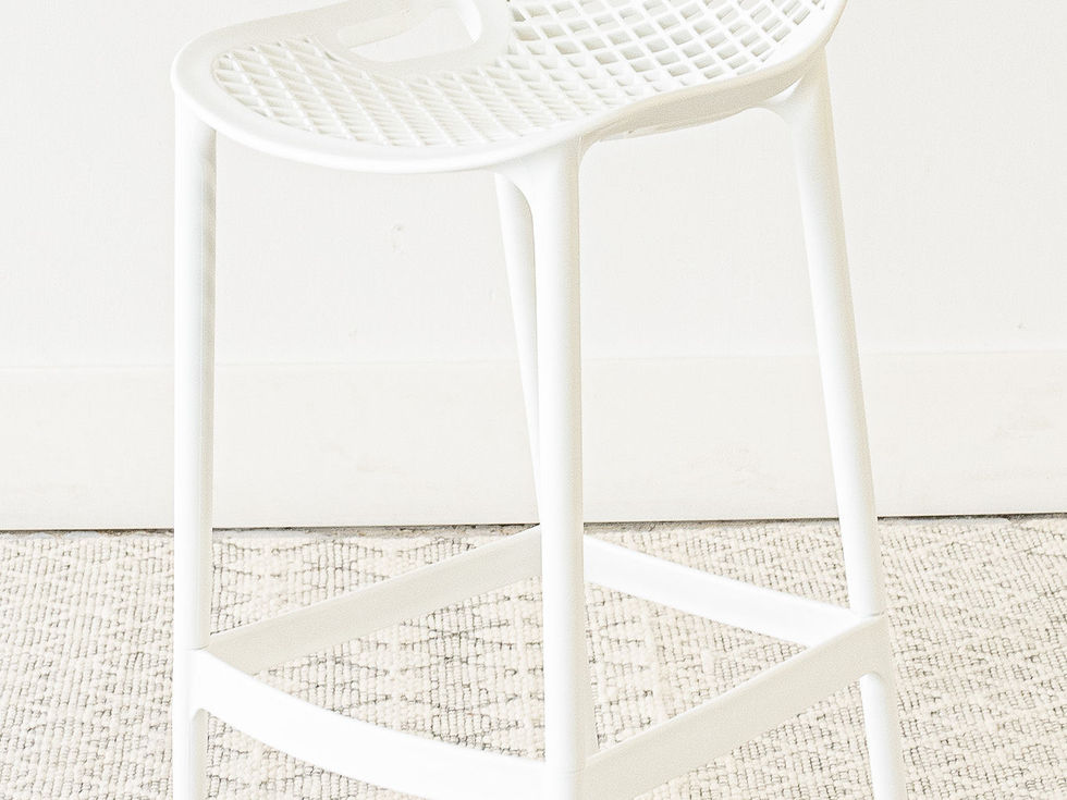 white plastic outdoor barstools mesh seat and back
