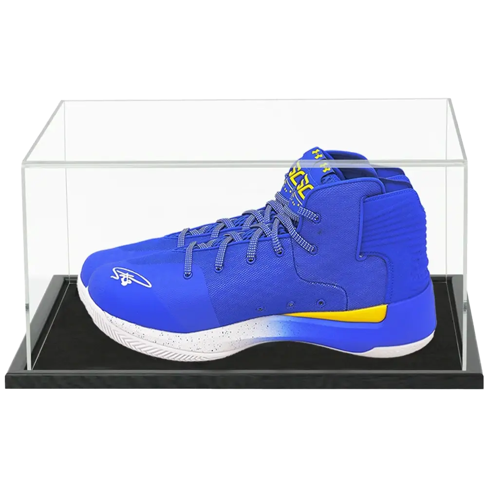 Vitrine paire de chaussures basket NBA noire et acrylique